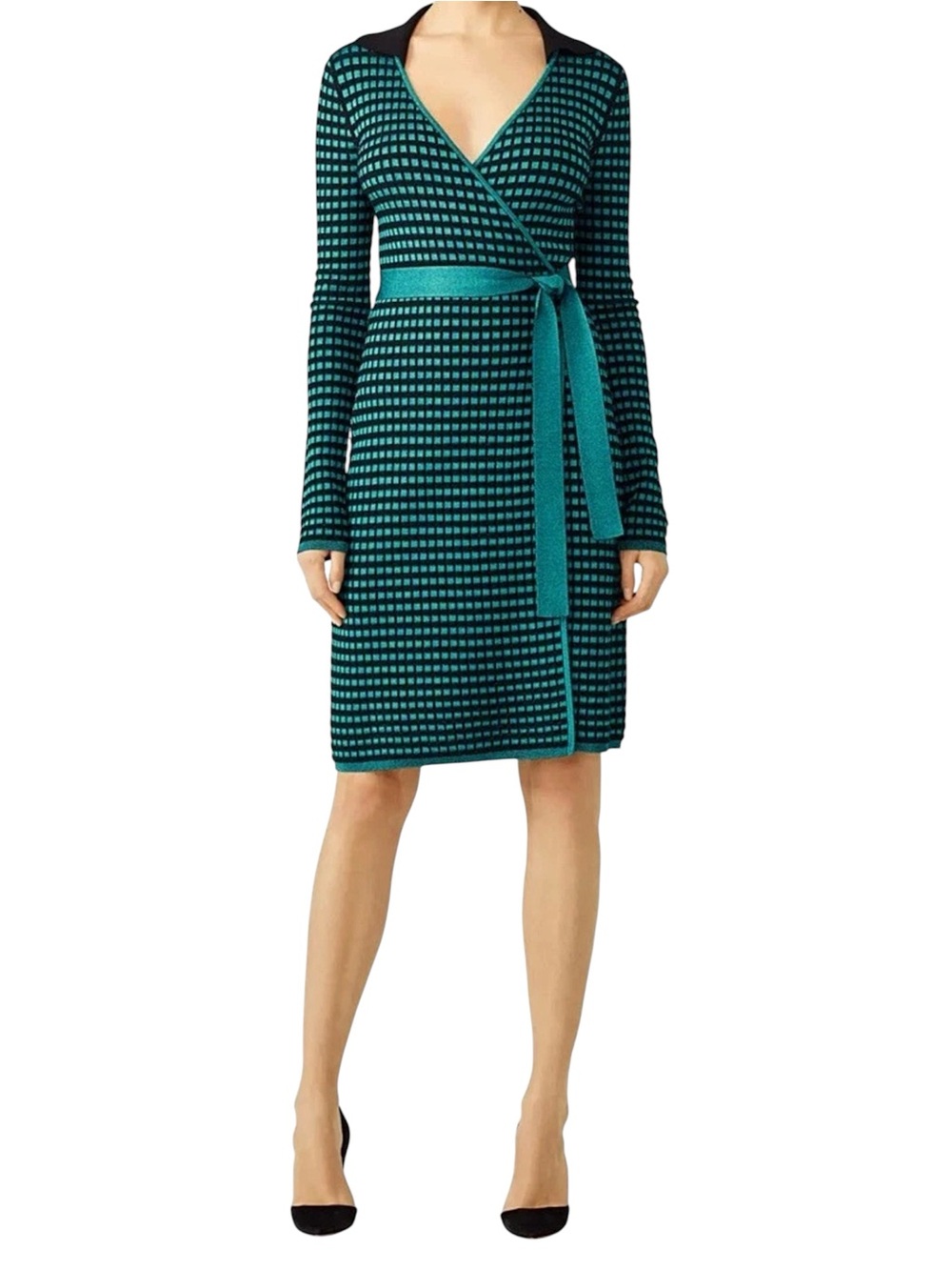Diane Von Furstenberg Checkered Wrap Dress